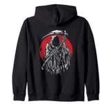 The Grim Reaper Skeleton Skull Death Scythe Grunge Horror Zip Hoodie