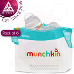 Munchkin Microwave Steriliser Reusable Bags Pack of 6│Dishwasher Safe│BPA Free