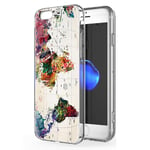 Zhuofan Plus Coque Apple iPhone 6 Plus, Silicone Transparente avec Motif Design Antichoc Housse de Protection TPU 360 Bumper Souple Case Cover pour Apple iPhone 6Plus / 6sPlus - 5,5", Carte