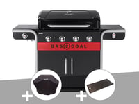 Barbecue à gaz et à charbon Gas2Coal Char-Broil 2.0 4B + Housse de protection + Plancha