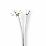 CAT6 UTP / COAX RG58 Combined Installation Cable White for Internet TV 15m Reel