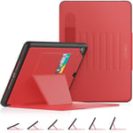 SEYMAC stock iPad 6th/5th Generation/Air 2/Pro 9.7 Case, Smart Magnetic Auto Sleep/Wake Cover with Multi-angles Stand Pencil Holder & Card Slot Feature for iPad 9.7 Inch 2018/2017(Red)
