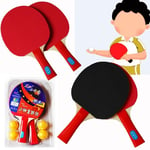 Rubber With 4 Training Balls 5 Layer Wood Table Tennis Racket Ping Pong Paddle