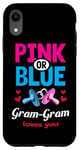 Coque pour iPhone XR Rose ou bleu Gram-Gram Loves You Gender Reveal Party