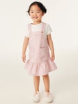 Ted Baker Baby Sparkly Pinafore Dress & T-Shirt Set, Pink/White