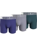 Calvin Klein Boxer Brief 3-Pack M - CKR Steel Cotton Spectrum Blue, Dapple Gry, Atl Deep (Storlek L)