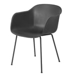 Muuto Fiber chair stol med armstöd Anthracite Black (plastic)