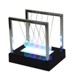 Flowers LED Light Newton Cradle Balance Balls 5 Pendulum Balls Demonstrate Newton's Laws With Swinging Balls Physics Science Puzzle Desk Decor For Home And Office