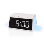 Nedis Väckarklocka med trådlös laddning | Qi certifierad | 5 / 7.5 / 10 / 15 W | USB A-Hane | Nattlampa | 2 Larmtider | Snooze-funktion