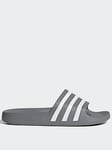 adidas Sportswear Mens Adilette Aqua Sliders - Grey/White, Grey, Size 9, Men