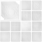 Dalles de plafond polystyrène XPS blanc nombreux motifs 50x50cm paquet d'épargne no.71 à no.116: 10 m² / 40 plaques, N° 116