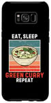 Coque pour Galaxy S8+ Curry vert Retro Eat, Sleep Green Curry Répéter le curry vert vintage