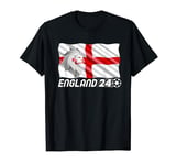 England Team Football 24 English Lion Cross Fan Soccer Flag T-Shirt