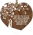 I Love You Wooden Heart Plaque, Dark Wood Sign, Anniversary or Valentines Gifts for Her Him, Gifts for Boyfriend Girlfriend, Wedding Day Keepsake, Love Gifts or i Miss You - Made in The UK By Stuff4