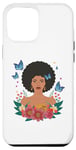 iPhone 14 Pro Max Woman With Butterflies & Flowers Juneteenth Black History Case