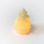 LED Julgran ljus, blinkande flameffekt, vit - Höjd 9cm, Ø6,5cm, äkta stearin