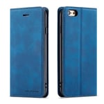 QLTYPRI Coque pour iPhone 6/6S, Housse en Cuir Premium PU Portefeuille Etui, [Fentes pour Cartes] [Fermoir Magnétique] [Stand Fonction] Flip Coque pour iPhone 6/6S - Bleu