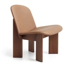 HAY - Chisel Lounge Chair - Water-based lacquered walnut Front upholstery, Sense Nougat Leather