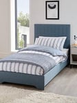 Very Home Casey Single Bed + Premium Mattress - Bed Frame With Standard Mattress, Blue, Size Single 3Ft