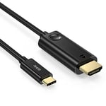 Câble USB C vers HDMI 4K@60hz, 3M câble USB 3.1 type C HDMI (compatible Thunderbolt 3) compatible avec iPhone 15 Pro/iPhone 15 Pro Max, MacBook, iPad Pro/Air, Dell, HP, Samsung, Huawei, Galaxy