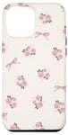 iPhone 15 Plus Light Pink Bow & Rose Coquette Mini Pattern Case