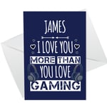 Funny Valentines Cards For Him GAMING Card Perfect For Boyfriend Personalised
