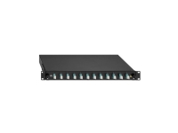 Rutenbeck - Fiberoptisk kabelboks - utvidbar - LC Duplex MM X 12 - Svart, RAL 9005 - 1U - 48,3 cm (19)