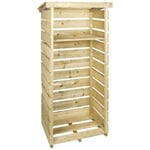 FSC Wooden Single Tall Log Store Firewood Garden Storage Unit