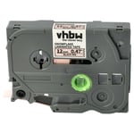 vhbw Ruban compatible avec Brother PT E110, E300, E115, E105, E200 imprimante d'étiquettes 12mm Noir sur Rose/Flocons de neige