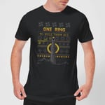 The Lord Of The Rings One Ring Men's Christmas T-Shirt in Black - M