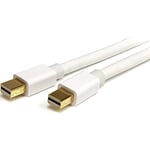StarTech.com 10ft (3m) Mini DisplayPort Cable - 4K x 2K Ultra HD Video - Mini DisplayPort 1.2 Cable - Mini DP to Mini DP Cable for Monitor - mDP Cord - White (MDPMM3MW)
