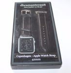 dbramante1928 AW42BLSI0638  42mm Copenhagen Watch Strap for Apple -Silver/Black 