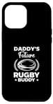 Coque pour iPhone 15 Plus Daddy's Future Rugby Buddy Nouveau-né Rugby Baby