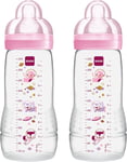 MAM Easy Active Baby Bottle with Fast Flow MAM Teats Size 3, Twin Pack of Baby