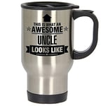 CiderPressMugs® This is What an Awesome Uncle Looks Like Silver Mug - Gift idea Work