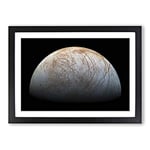 Big Box Art Planet Jupiter Moon Space Framed Wall Art Picture Print Ready to Hang, Black A2 (62 x 45 cm)