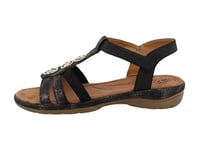Romika Femme 74r0152002 Sandale, Noir, 42 EU