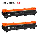 2 Black Toner Cartridge Fits For Brother TN241 DCP-9015CDW DCP-9020CDW HL-3140CW