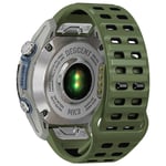 Garmin Fenix 8 47mm/7/6/6Pro etc. Tvåfärgat klockarmband i silikon - Grön