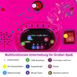 6V barnbil 360 graders rotation med musik & färgglada LED-lampor Rosa