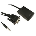 FDL 0.2M VGA &amp; AUDIO 3.5mm JACK TO HDMI ADAPTOR (USB POWER) M-F