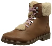 Clarks Girl's Astrol Hiker K Snow Boot, Tan Leather, 2 UK Narrow