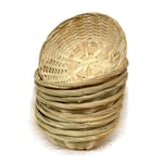 Darthome Ltd Sets Of Oval Round Woven Bamboo Fruit Snacks Bread Small Wicker Storage Gift Baskets 20cm (Round, 10)