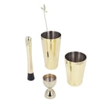 (Gold)11 PCS Cocktail Shaker Set Mixology Bartender Kit Stainless Steel TD