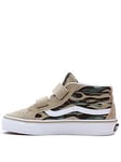 Vans Sk8-mid Reissue Flame Camo Velcro Younger Trainers - Light Brown, Light Brown, Size 2 Older