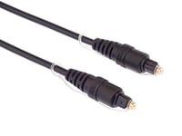 Premium Cord Câble Audio Optique Toslink - 1 m - Toslink mâle vers mâle - Câble numérique pour chaîne de Son HiFi TV - Audio HQ - Plaqué Or - Couleur : Noir