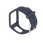 Silicone Watch Strap Replacement for TomTom Runner 1 / Multi-Sport/Golfer 1 - Fitness Tracker Band with Clasp (Navy/Grey)