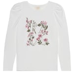 Creamie GOTS Långärmad T-shirt Med Blomstertryck Cloud | Vit | 116 cm