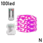 Warm White 200 Led Remote Control Copper String Lights Light N Pink 100led