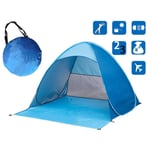 shunlidas Folding Portable Fishing Tent Camping Automatic Pop Up Tents Sun Shelter Anti-uv Sun Shade Awning 2-3 Person Outdoor Summer Tent-blue with blue